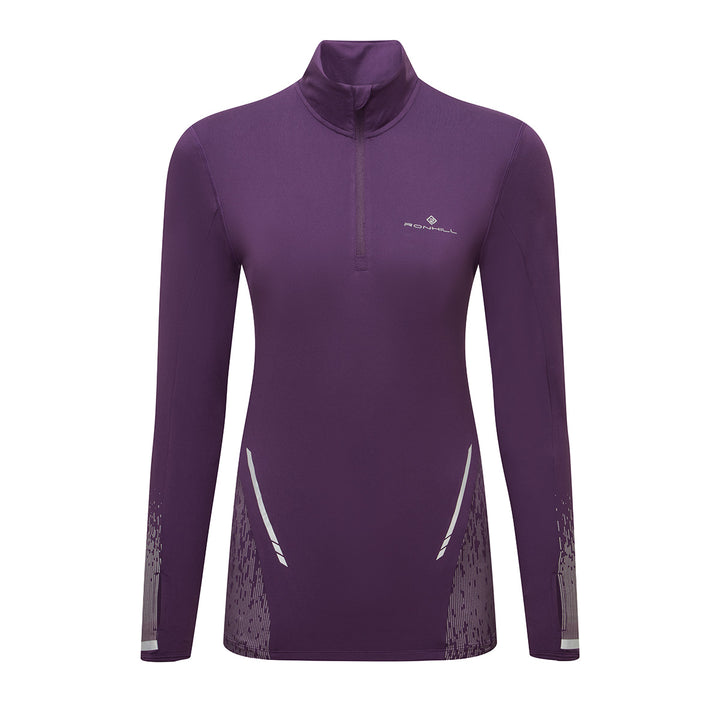 Ronhill Tech Reflect 1/2 Zip Womens | Damson/Reflect