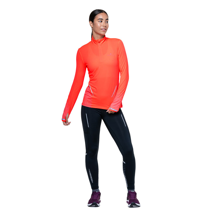 Ronhill Tech Reflect 1/2 Zip Womens | Hot Coral/Reflect