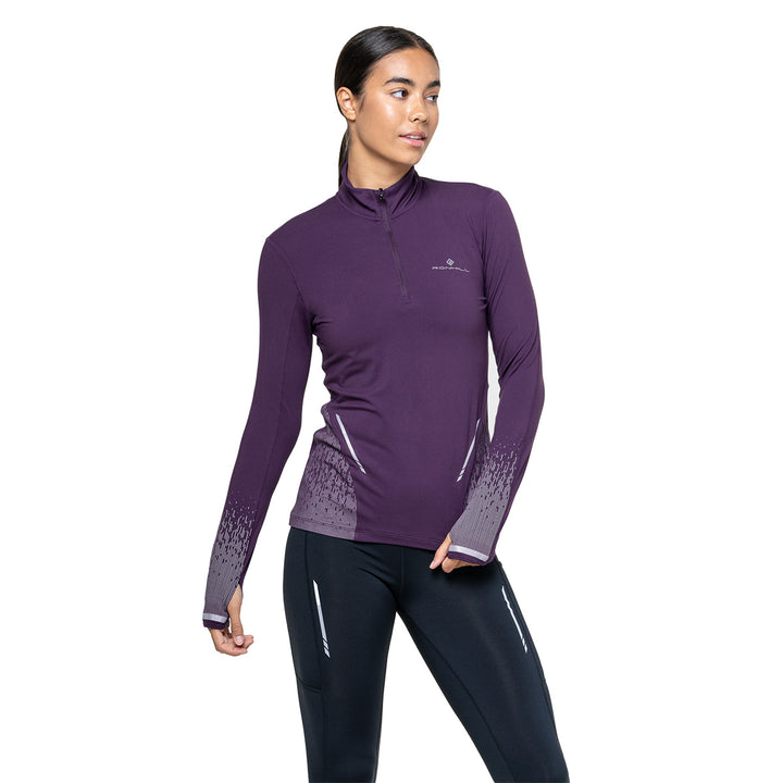 Ronhill Tech Reflect 1/2 Zip Womens | Damson/Reflect