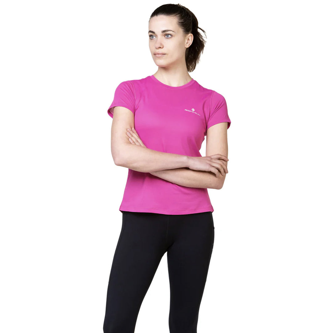 Ronhill Core Short Sleeve Tee Womens | Razzmataz/Bright White