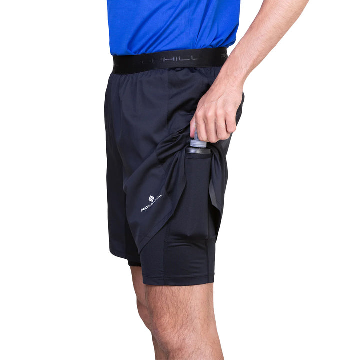 Ronhill Tech 7" Twin Short Mens | All Black