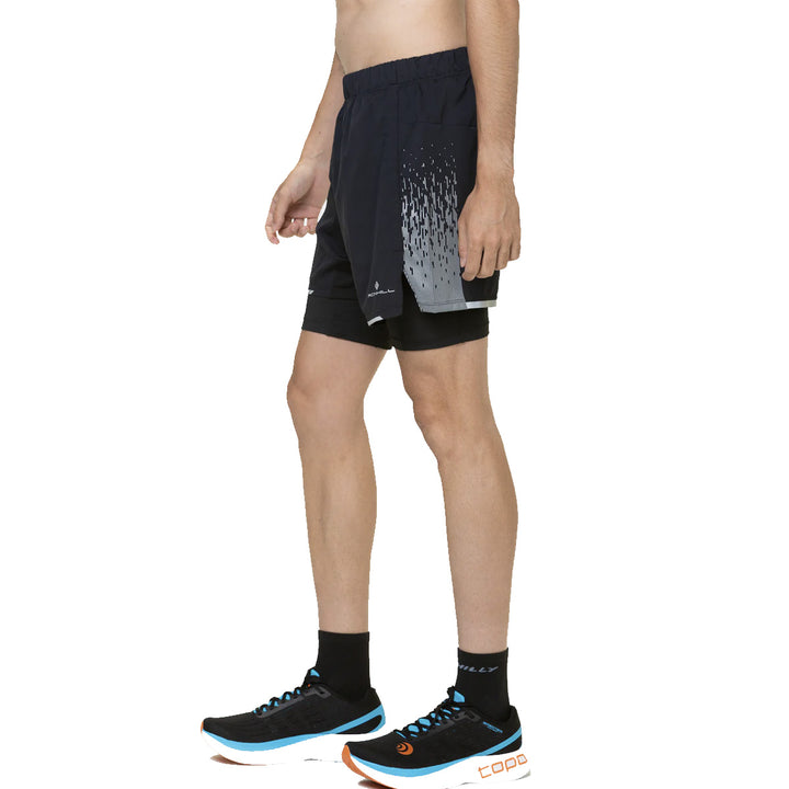 Ronhill Tech Reflect 5" Twin Short Mens | Black/reflect