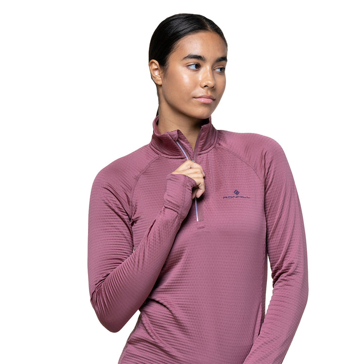 Ronhill Tech Winter 1/2 Zip Womens | Dusty Tulip/Dark Navy