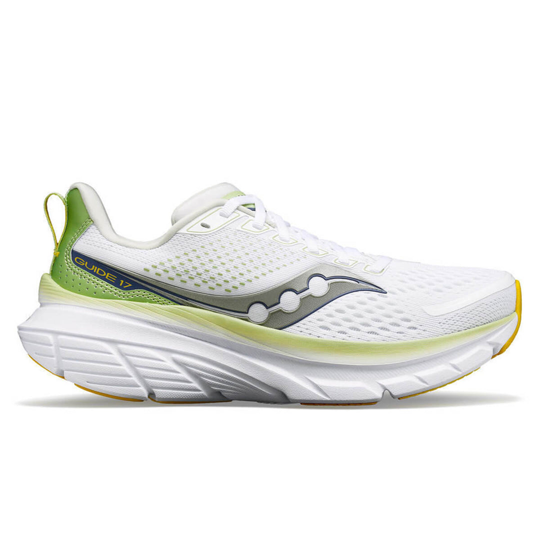Saucony Guide 17 Womens Running Shoes | White/fern