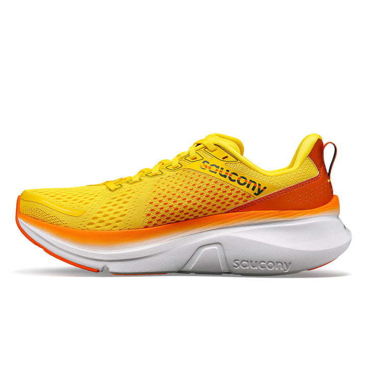 Saucony Guide 17 Mens Running Shoes | Pepper/canary medial view