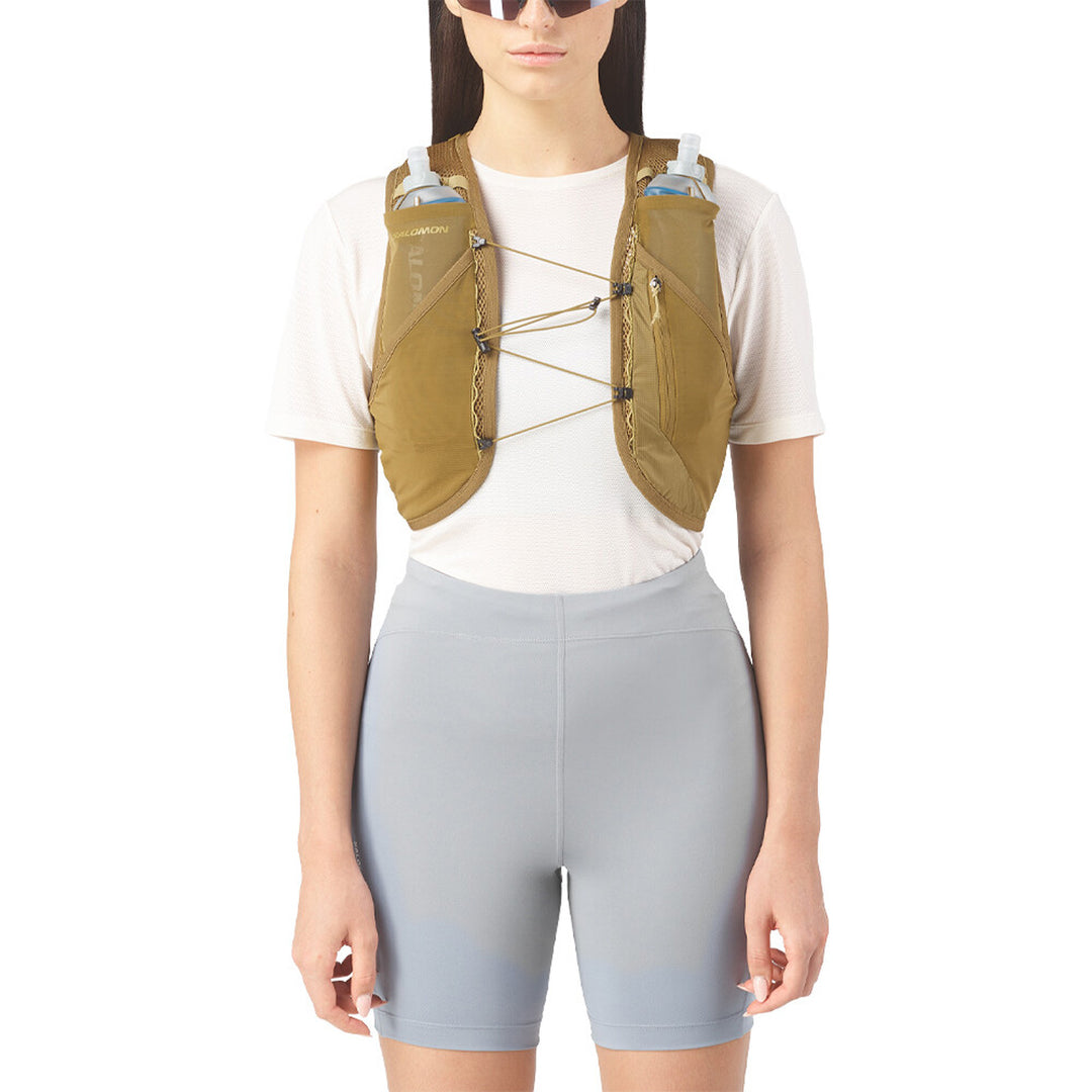 Salomon Active Skin 4 Running Vest (With Flask) | Brilliant Olive/willow