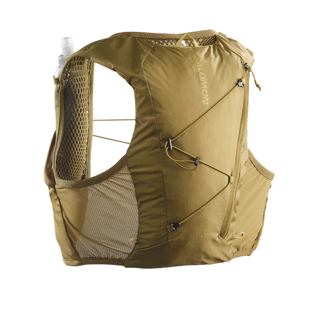 Salomon Active Skin 4 Running Vest (With Flask) | Brilliant Olive/willow