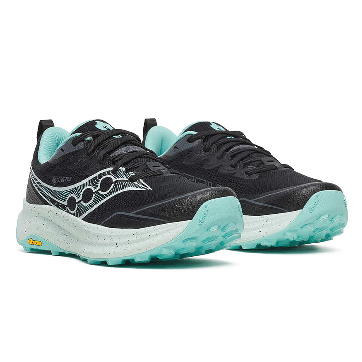 Saucony Peregrine 16 GTX Womens | Black/aqua