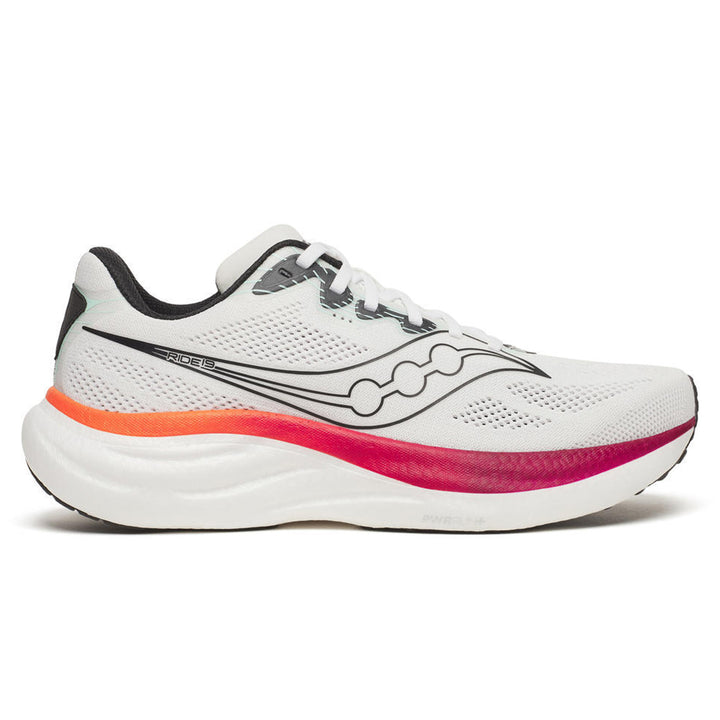 Saucony Ride 19 Mens | White/red