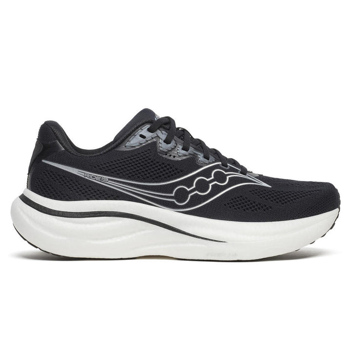 SAUCONY RIDE 19 MENS | BLACK/SILVER