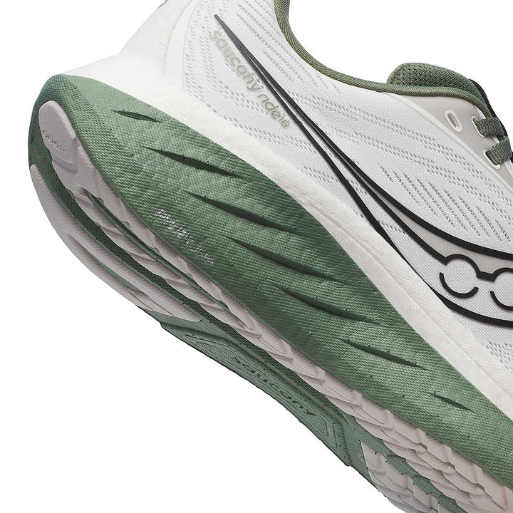 Saucony Ride 18 Mens | White/olivine
