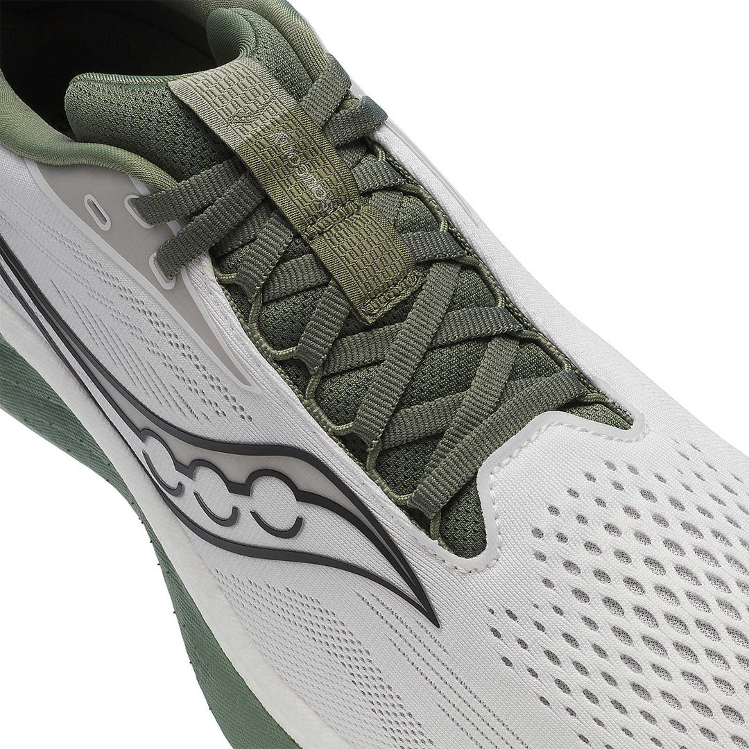 Saucony Ride 18 Mens | White/olivine