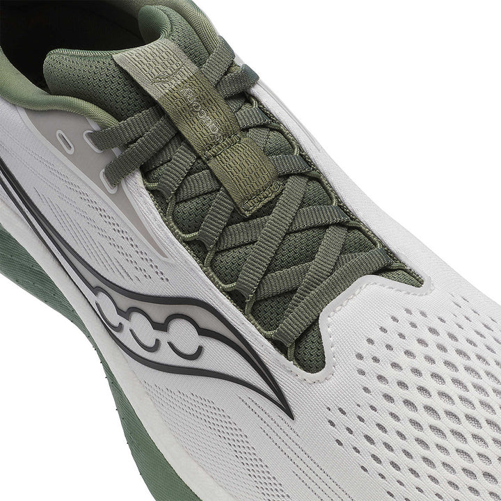 Saucony Ride 18 Mens | White/olivine