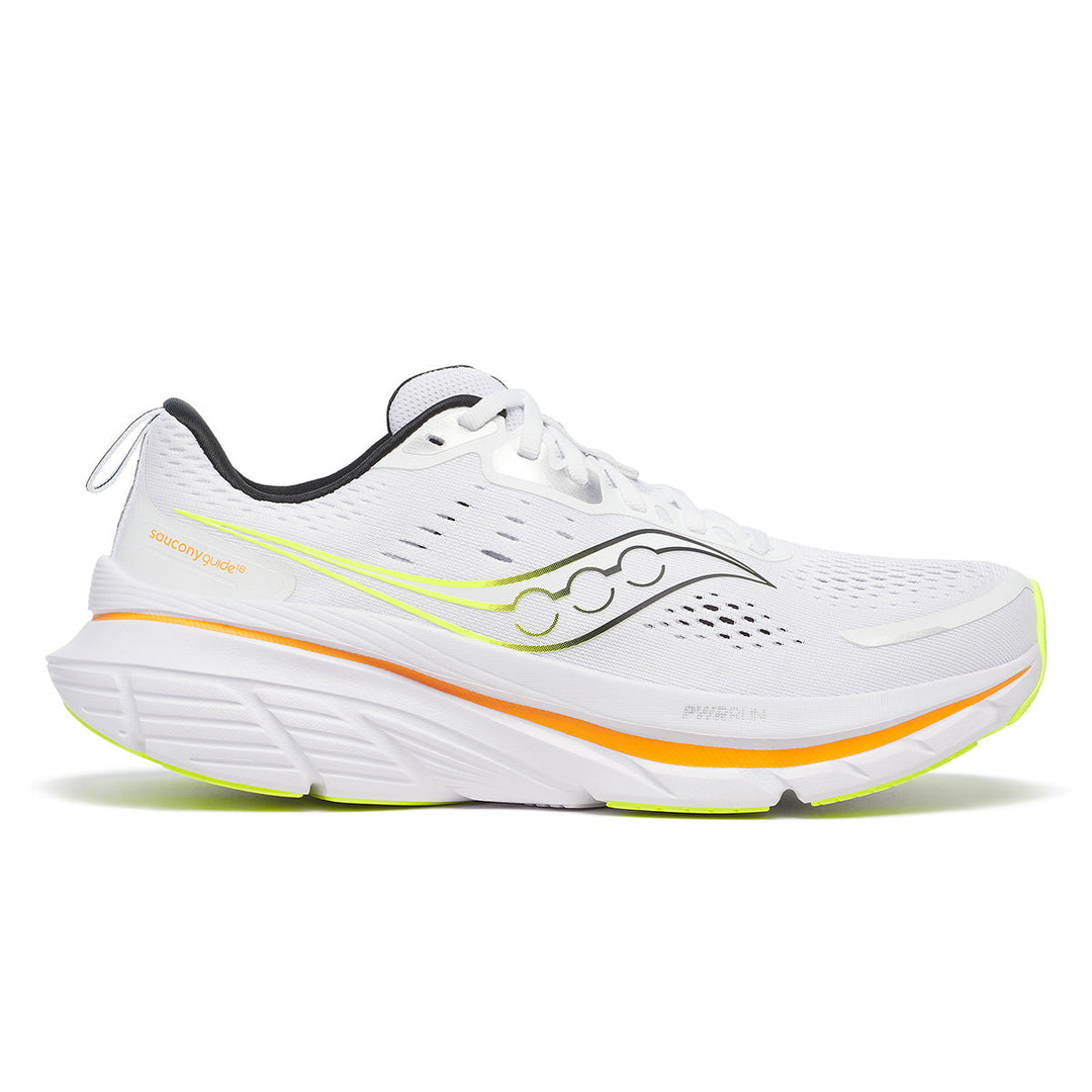Saucony Guide 18 Mens | White/peel