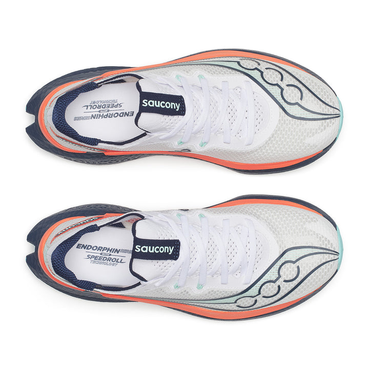 Saucony Endorphin Pro 5 Womens | White/navy