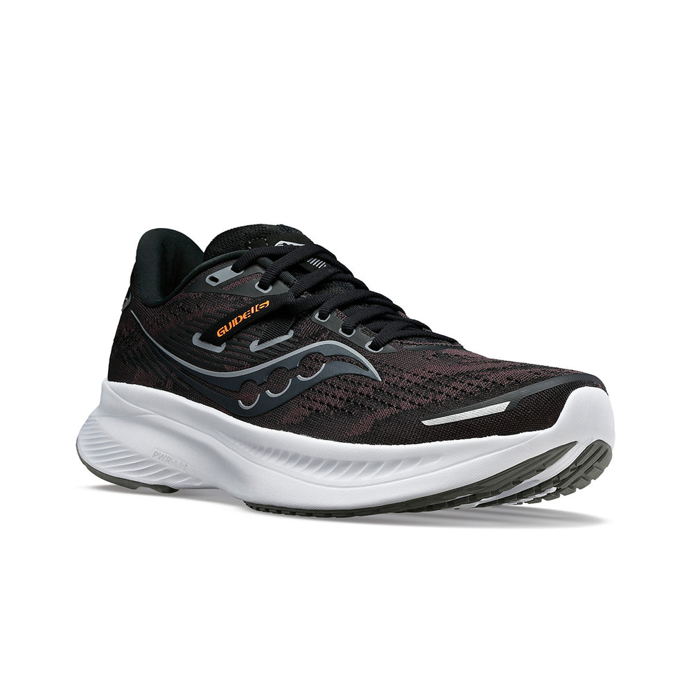Saucony Guide 16 Mens Black white front