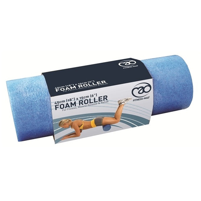 Fitness Mad Foam Roller Blue 6 Inch (Half Length 18 Inch)