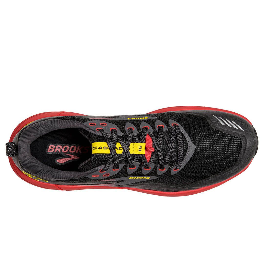 Brooks CASCADIA 16 - Zapatillas de trail running - black fiery red blazing  yellow/rojo 