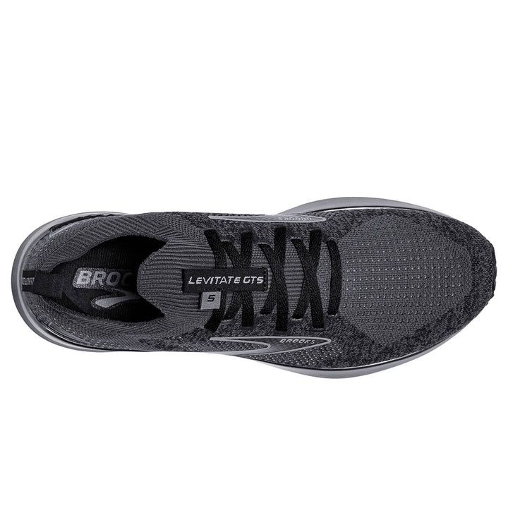 Brooks Levitate Stealthfit GTS 5 Mens | Black/ebony/grey