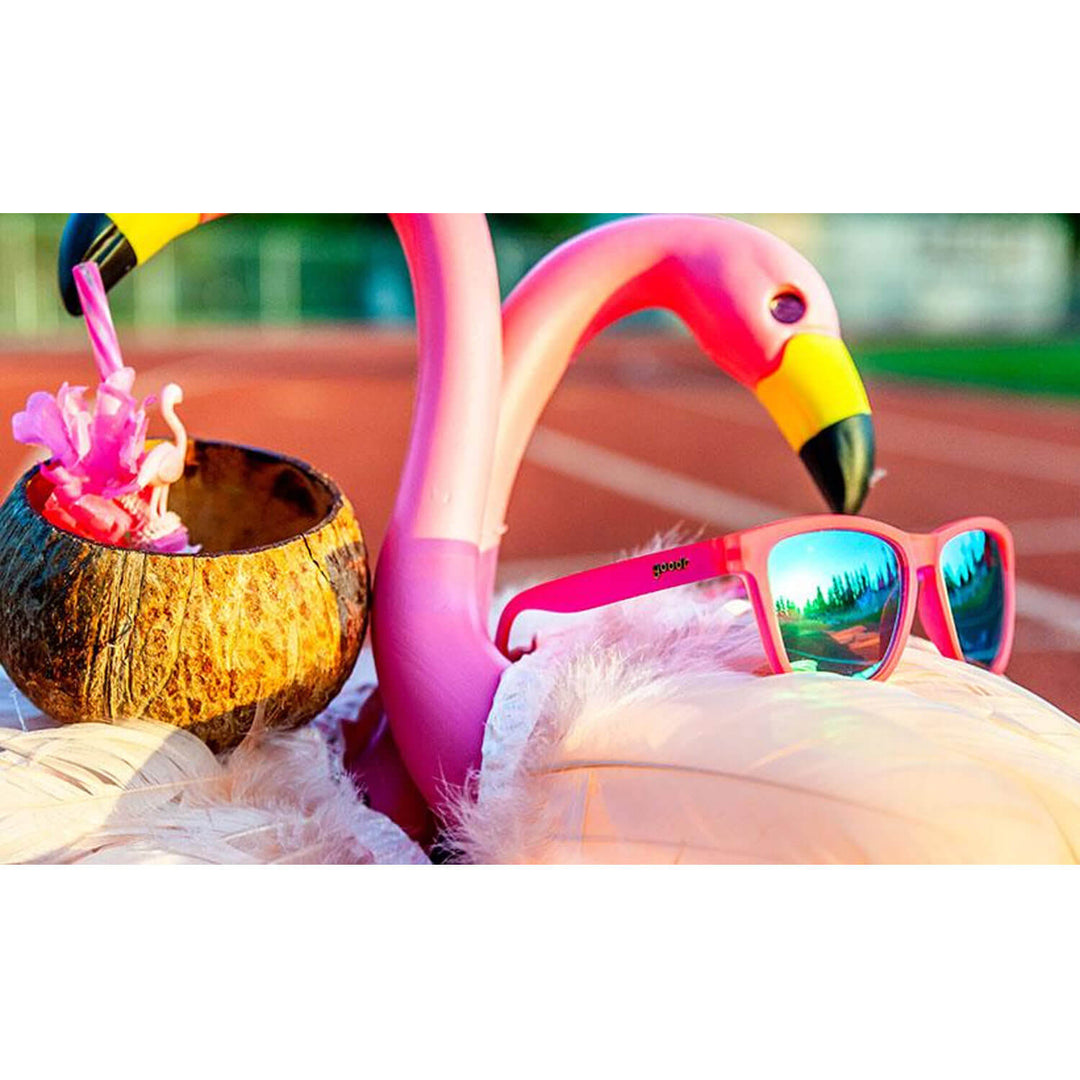Goodr OG Sunglasses - flamingos on a booze cruise holiday