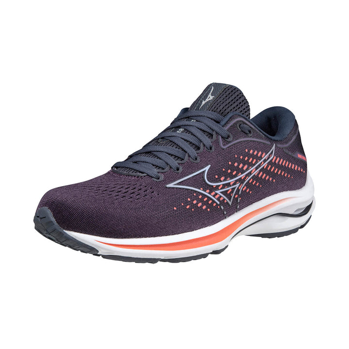 Mizuno Wave Rider 25 Womens | Mgrape/dgray/livingcoral