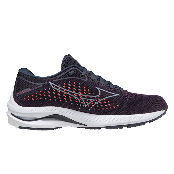 Mizuno Wave Rider 25 Womens | Mgrape/dgray/livingcoral