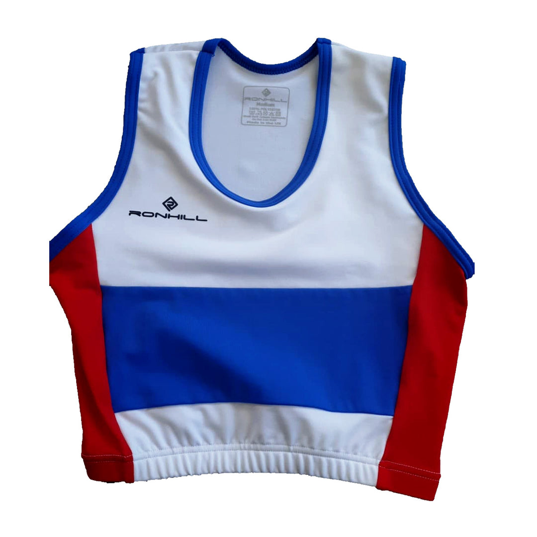 Ronhill Portsmouth Athletic Club Kit Crop Top Womens | White/red/blue