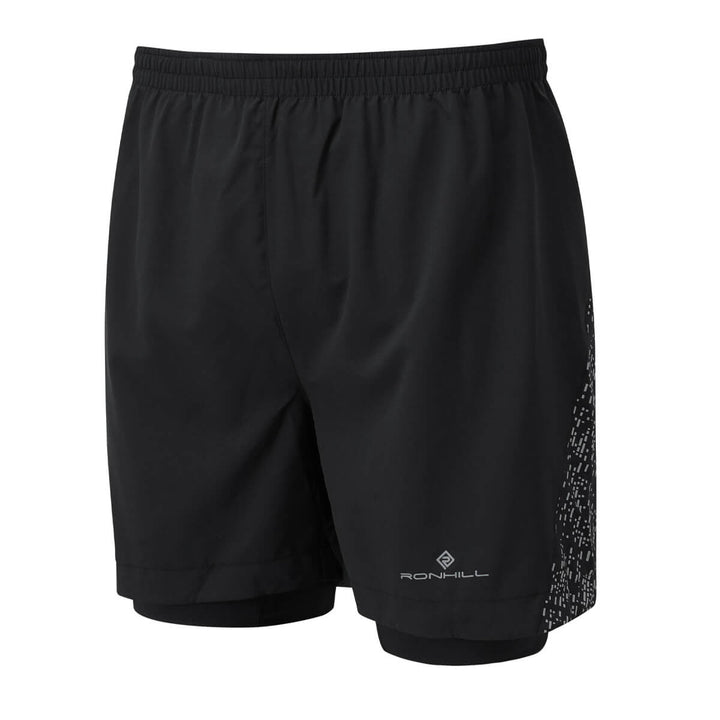 Ronhill Life Night Runner 5" Twin Short Mens | Black/reflect