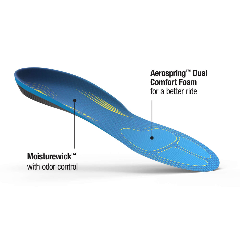 Superfeet Run Comfort Thin Insoles front features